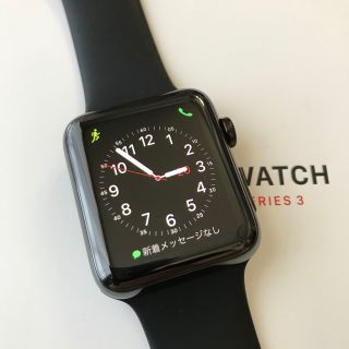 アップルウォッチ(Apple Watch)のApple Watch series3 スペースブラックステンレス 42mm(スマートフォン本体)