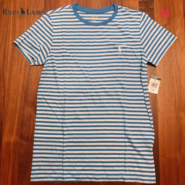 POLO RALPH LAUREN(ポロラルフローレン)のPOLO RALPH LAUREN　ボーダー柄　ブルー　Ws（M）　新品 レディースのトップス(Tシャツ(半袖/袖なし))の商品写真