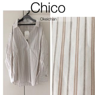 フーズフーチコ(who's who Chico)の新品タグ付☆ストライプ柄3wayシャツ(シャツ/ブラウス(長袖/七分))