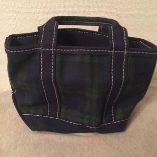 エルエルビーン(L.L.Bean)の美品 L．L.Bean エルエルビーン ミニ トートバック チェック(トートバッグ)