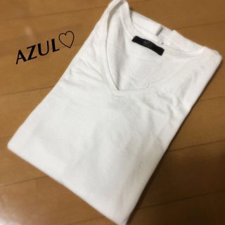 アズールバイマウジー(AZUL by moussy)のAZUL♡ホワイトVネック(Tシャツ(長袖/七分))