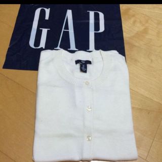 ギャップ(GAP)のGAP ニットカーディガン 白 S 新品未使用‼️(カーディガン)