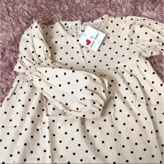 ドット柄☺︎ワンピース キッズ/ベビー/マタニティのキッズ服女の子用(90cm~)(ワンピース)の商品写真