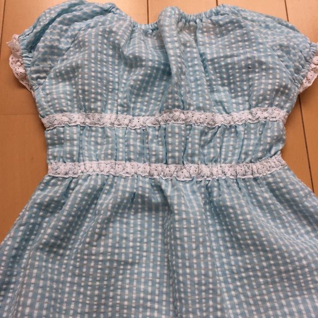 子供服 夏用ワンピース 半袖 水色 80cm キッズ/ベビー/マタニティのベビー服(~85cm)(ワンピース)の商品写真