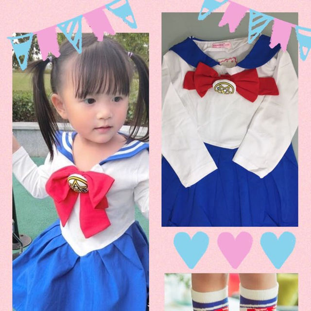 ★新品★可愛い セーラームーン コスプレ 衣装 ワンピース 120㎝ キッズ/ベビー/マタニティのキッズ服女の子用(90cm~)(ワンピース)の商品写真