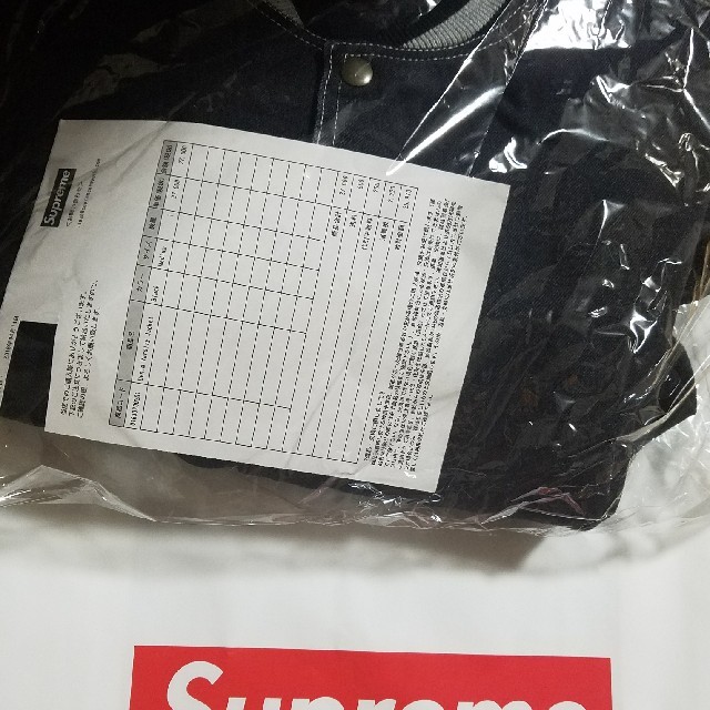 Supreme(シュプリーム)のSupreme　Denim Varsity Jacket　M　シュプリーム　黒 メンズのジャケット/アウター(スタジャン)の商品写真