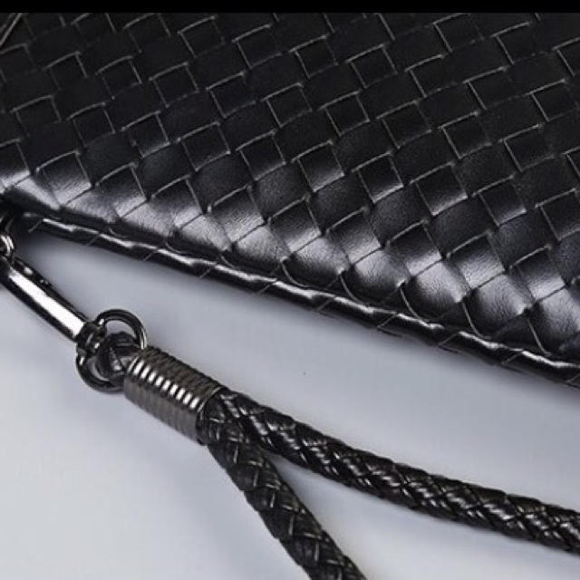 シンプル 高級感 レザー メンズ 編み込み クラッチバッグ 鞄 ハンドバッグ メンズのバッグ(セカンドバッグ/クラッチバッグ)の商品写真