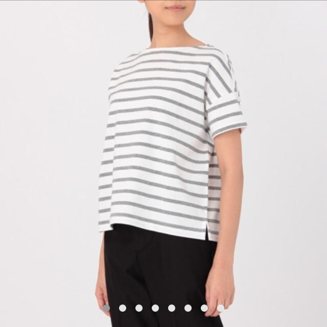 MUJI (無印良品)(ムジルシリョウヒン)の新品 ボートネックワイドＴシャツ レディースのトップス(Tシャツ(半袖/袖なし))の商品写真