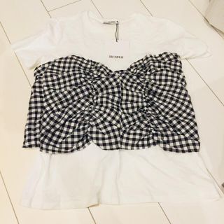 ザラ(ZARA)のビスチェ風トップス★バックリボン★ギンガムチェック(カットソー(半袖/袖なし))