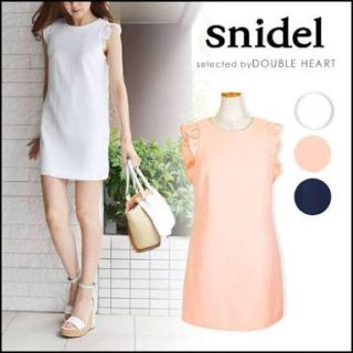 スナイデル(SNIDEL)のリネンフリルミニワンピ ♡snidel♡白(ミニワンピース)