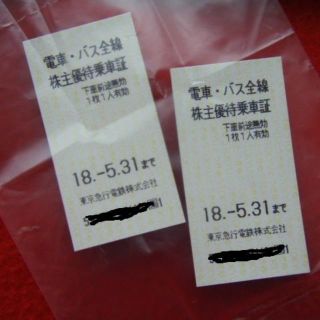 東急電鉄■株主優待　乗車券×2枚セット　 東京急行 切符 乗車証 (鉄道乗車券)