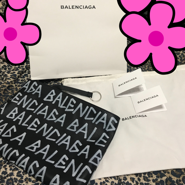 玄関先迄納品 Balenciaga ロゴプリント クラッチバッグ Balenciaga（バレンシアガ） - セカンドバッグ/クラッチバッグ