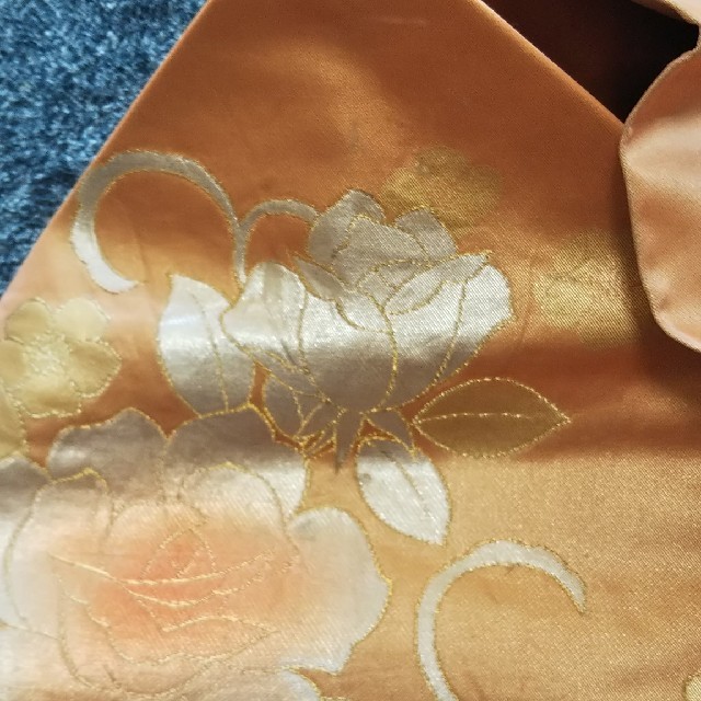 リメイク用 名古屋帯 オレンジ  正絹 レディースの水着/浴衣(帯)の商品写真