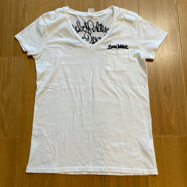 moussy(マウジー)のmoussy Love Addict 刺繍Tシャツ　White レディースのトップス(その他)の商品写真