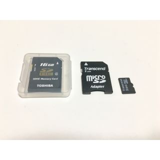 トウシバ(東芝)のTOSHIBA & Transcend SDHC 16GB 32GB 二枚セット(その他)