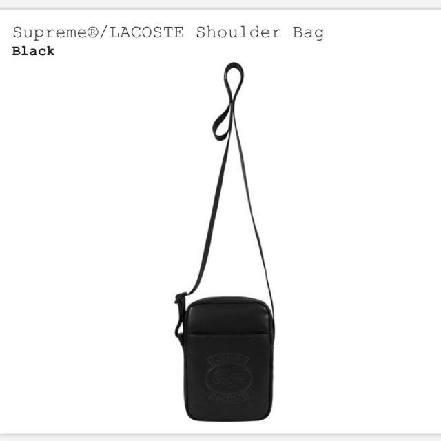 送料込supreme lacoste shoulder Bag ブラック
