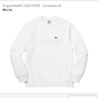 シュプリーム(Supreme)の即日発送可 Supreme Lacoste crewneck 白 L (スウェット)