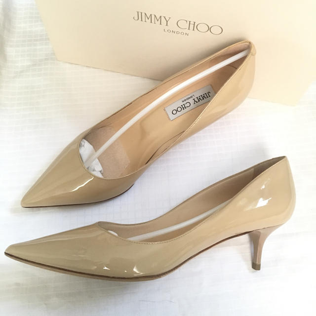 ジミーチュウ Jimmy Choo エナメル ベージュ パンプス 24.5cm 1