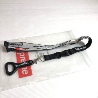 シュプリーム(Supreme)の14SS シュプリーム ロゴプリント ボトルオープナーランヤード ブラック(ネックレス)