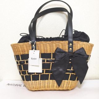 キスミス(Xmiss)のXmissキスミス かごバッグ 新品 リボン(かごバッグ/ストローバッグ)