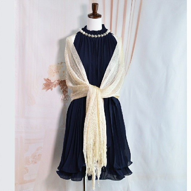 新品❤️3点セット♪ドレス&ラメショール&クラッチ レディースのフォーマル/ドレス(ミディアムドレス)の商品写真