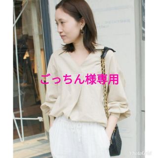 スローブイエナ(SLOBE IENA)の【再値下げ】SLOBE IENA リネンスキッパーブラウス ベージュ(シャツ/ブラウス(長袖/七分))