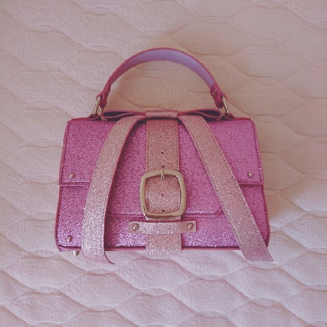 Candy Stripper(キャンディーストリッパー)のMY LITTLE CANDY RIBBON LAME HAND BAG レディースのバッグ(ハンドバッグ)の商品写真