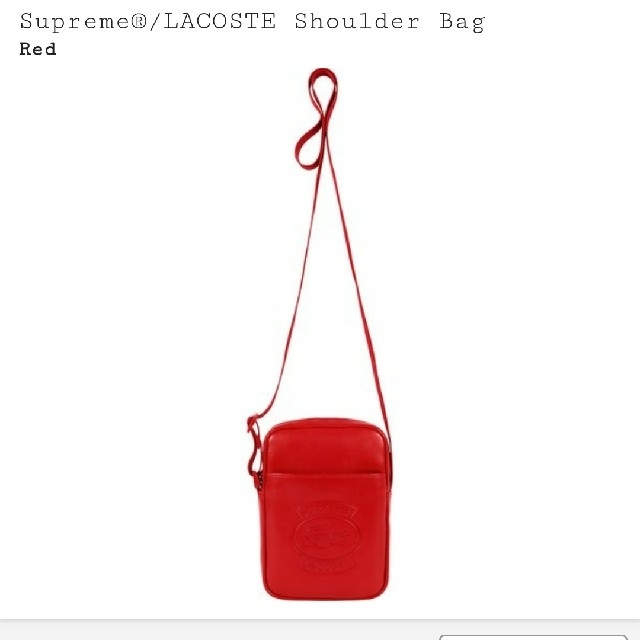 supreme Lacoste shoulder bag 赤 ショルダーバッグ
