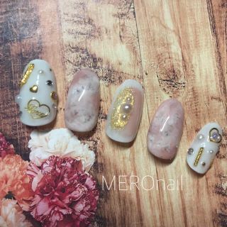 ネイルチップ（No.112 パーツ×タイダイ）  ハンドメイドのアクセサリー(ネイルチップ)の商品写真