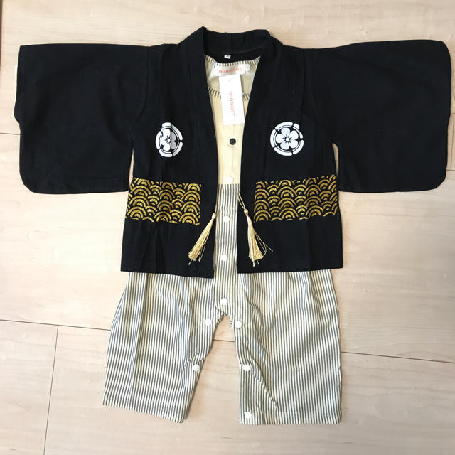 袴ロンパース 装飾が細かいです☆ キッズ/ベビー/マタニティのキッズ服男の子用(90cm~)(和服/着物)の商品写真