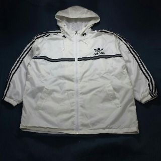 アディダス(adidas)のadidas　アディダス　裏地メッシュ　ナイロンパーカー　デカロゴ　90年代(ナイロンジャケット)