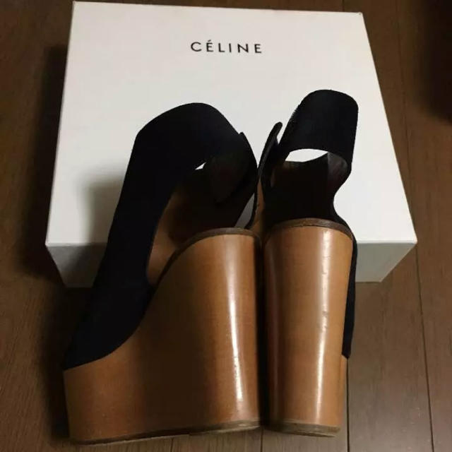 celine - CELINE woodサンダル シューズ 厚底 の通販 by shop