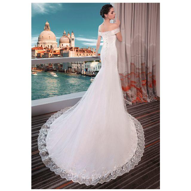 新品　sサイズ　ウェディングドレス　結婚式　白 レディースのフォーマル/ドレス(ウェディングドレス)の商品写真