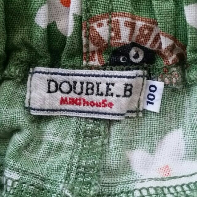 DOUBLE.B(ダブルビー)のミキハウス　ダブルB ダブルビー　ハーフパンツ　グリーン　100 キッズ/ベビー/マタニティのキッズ服男の子用(90cm~)(パンツ/スパッツ)の商品写真