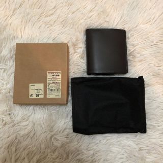 ムジルシリョウヒン(MUJI (無印良品))の新品 無印良品 ヌメ革 二つ折り財布・ダークブラウン(折り財布)