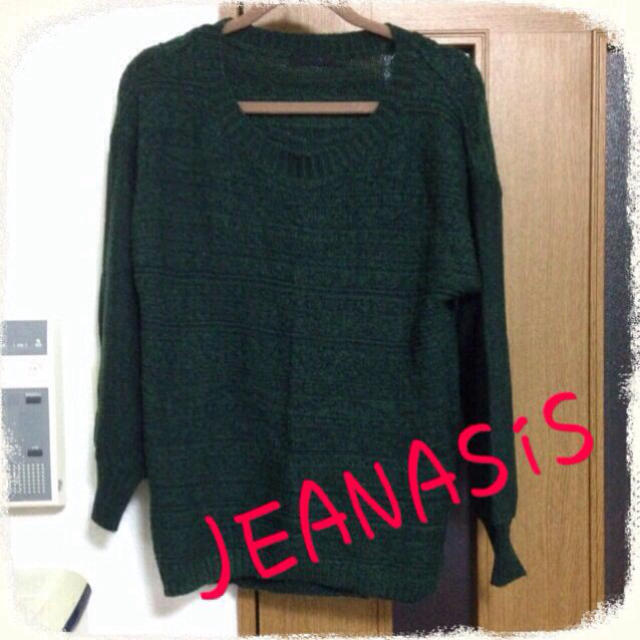 JEANASIS(ジーナシス)のJEANASiS♥︎グリーンゆるニット レディースのトップス(ニット/セーター)の商品写真