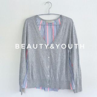 ビューティアンドユースユナイテッドアローズ(BEAUTY&YOUTH UNITED ARROWS)の【BEAUTY&YOUTH】ニット×ストライプ カーディガン(カーディガン)