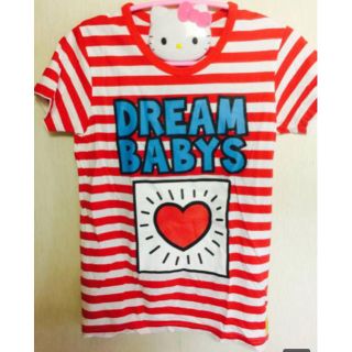 ドリームベイビーズ(DREAMBABYS)の【ドリームベイビーズ】ハートボーダー半袖Tシャツ♪～S～ベビド(Tシャツ(半袖/袖なし))