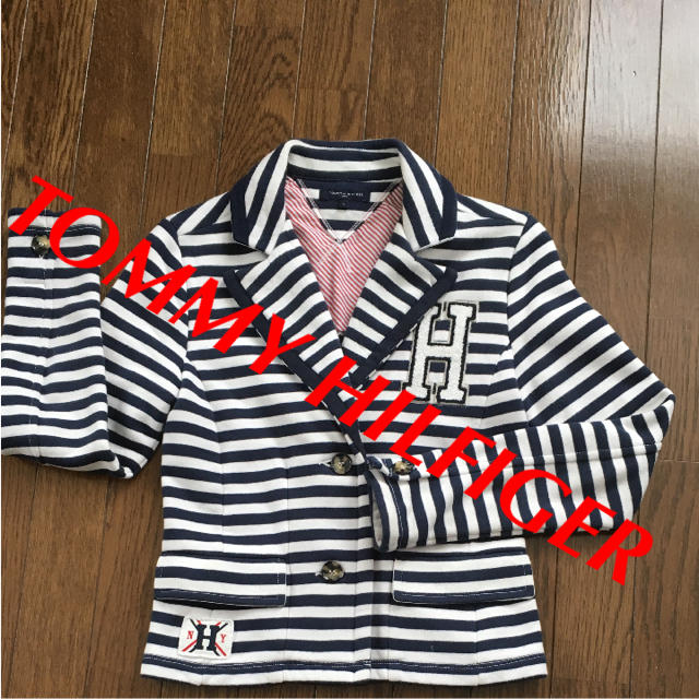 TOMMY HILFIGER(トミーヒルフィガー)のTOMMY HILFIGER ジャケット ブレザー 綿 S ボーダー トミー レディースのジャケット/アウター(テーラードジャケット)の商品写真