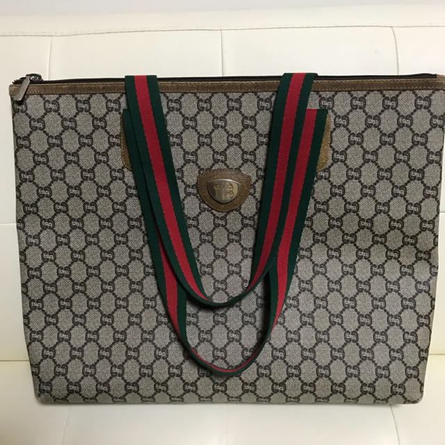 Gucci - レア GUCCI オールドグッチ シェリーライン トートバッグ 横長