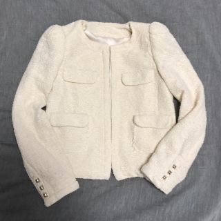 ザラ(ZARA)のZARA ツイードジャケット(ノーカラージャケット)