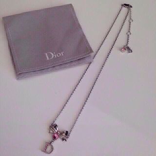 ディオール(Dior)のDior♡リボンネックレス(ネックレス)