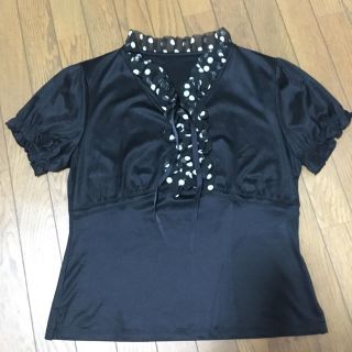 エムズグレイシー(M'S GRACY)のMISS J フリルカットソー 黒 40 新品(カットソー(半袖/袖なし))