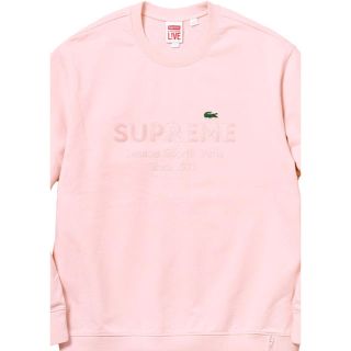 シュプリーム(Supreme)のsupreme×ラコステ crew neck ピンク XL(スウェット)