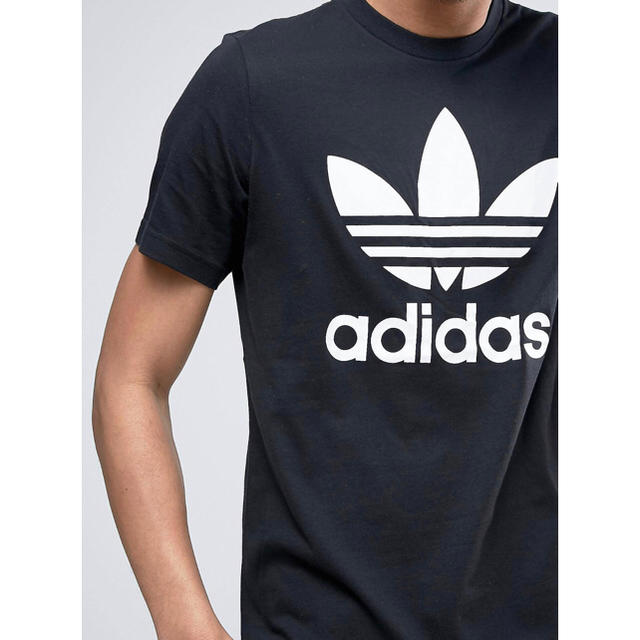adidas(アディダス)の【Lサイズ】新品タグ付き adidas トレフォイル ロゴ Tシャツ ブラック メンズのトップス(Tシャツ/カットソー(半袖/袖なし))の商品写真