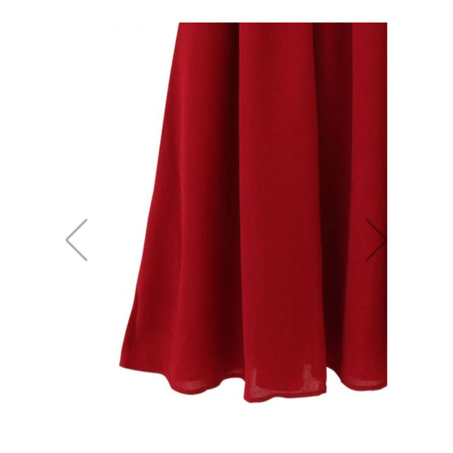 GRL(グレイル)の シフォン楊柳Vネックワンピース 赤 パーティ ドレス レディースのフォーマル/ドレス(ミディアムドレス)の商品写真