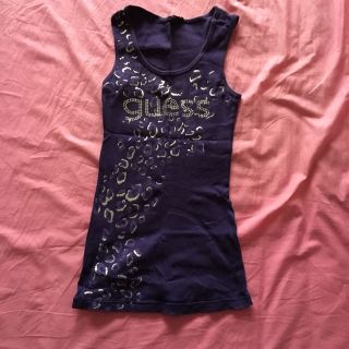 ゲス(GUESS)のguess  ヒョウ柄パープルタンクトップ(タンクトップ)