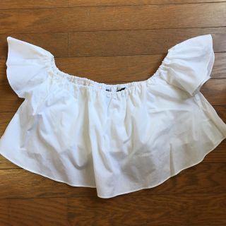 ザラ(ZARA)のザラ オフショル トップス ホワイト 未使用(カットソー(半袖/袖なし))