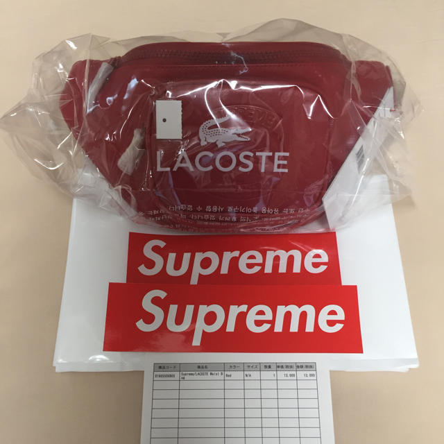 メンズ送料込 Supreme LACOSTE Waist Bag レッド