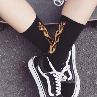 【残りわずか】ファイアー ソックス 靴下 イージーブースト vans と相性◎(ソックス)